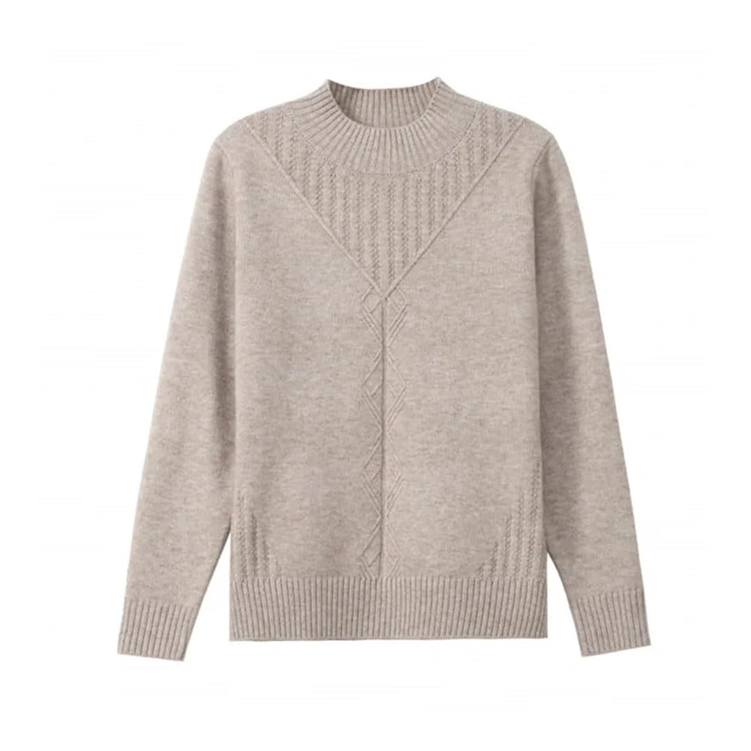 Maglione da donna a collo alto in lana ispessita