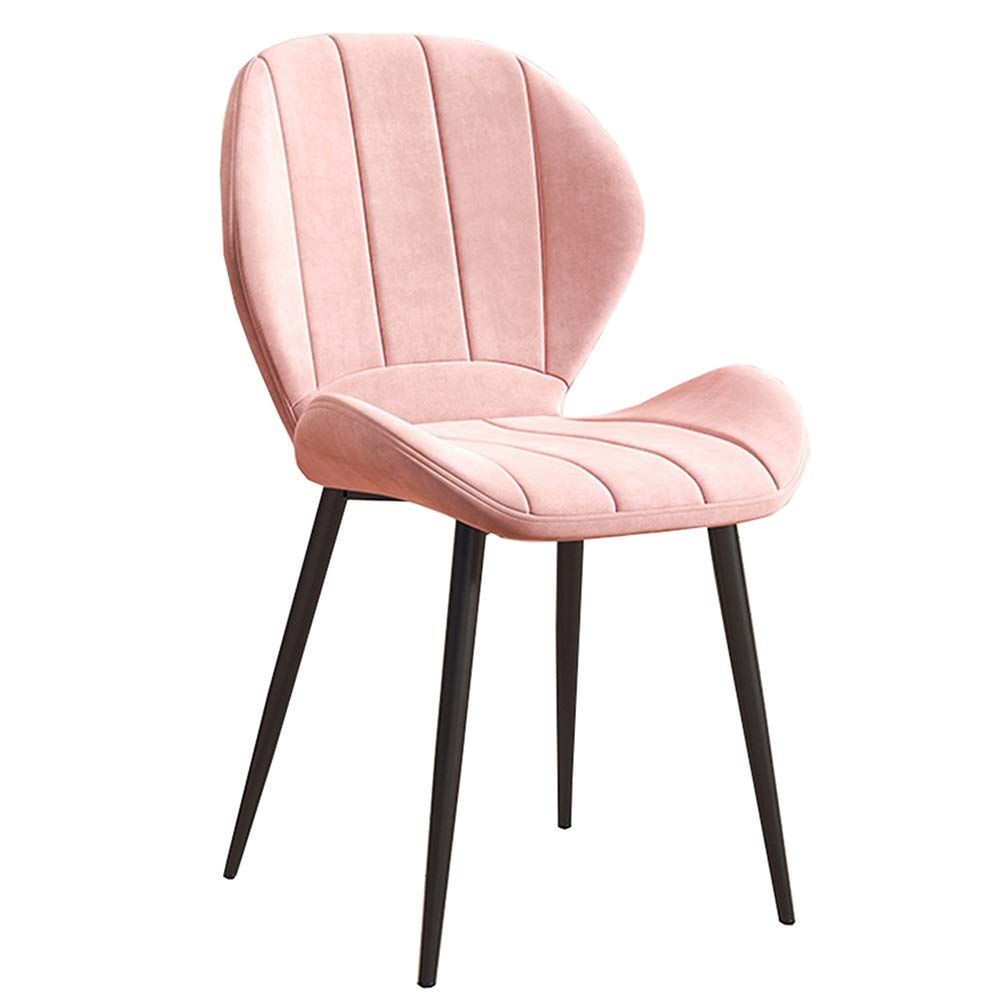 ( incomplete )Modern Design Dining Chairs Home Decor Furniture Designer Chair Velvet Cushion with Sturdy Metal Legs Easy to Assemble Suitable for Kitchen Dining(Pink)
