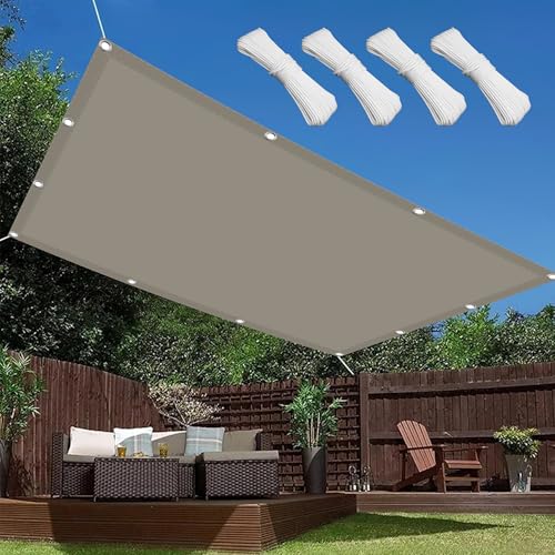 Voile d'ombrage 5 x 7 m filet anti chaleur polyester pour extérieur