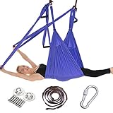 Espacio De Comodidad Adicional: La Hamaca De Yoga De 250 * 150 Cm Te Brinda Un Espacio Excelente Y Cómodo, Incluso Puedes Dormir En él O Usarlo Como Columpio. Fácil De Transportar Y Almacenar, Fácil De Viajar O Al Aire Libre.