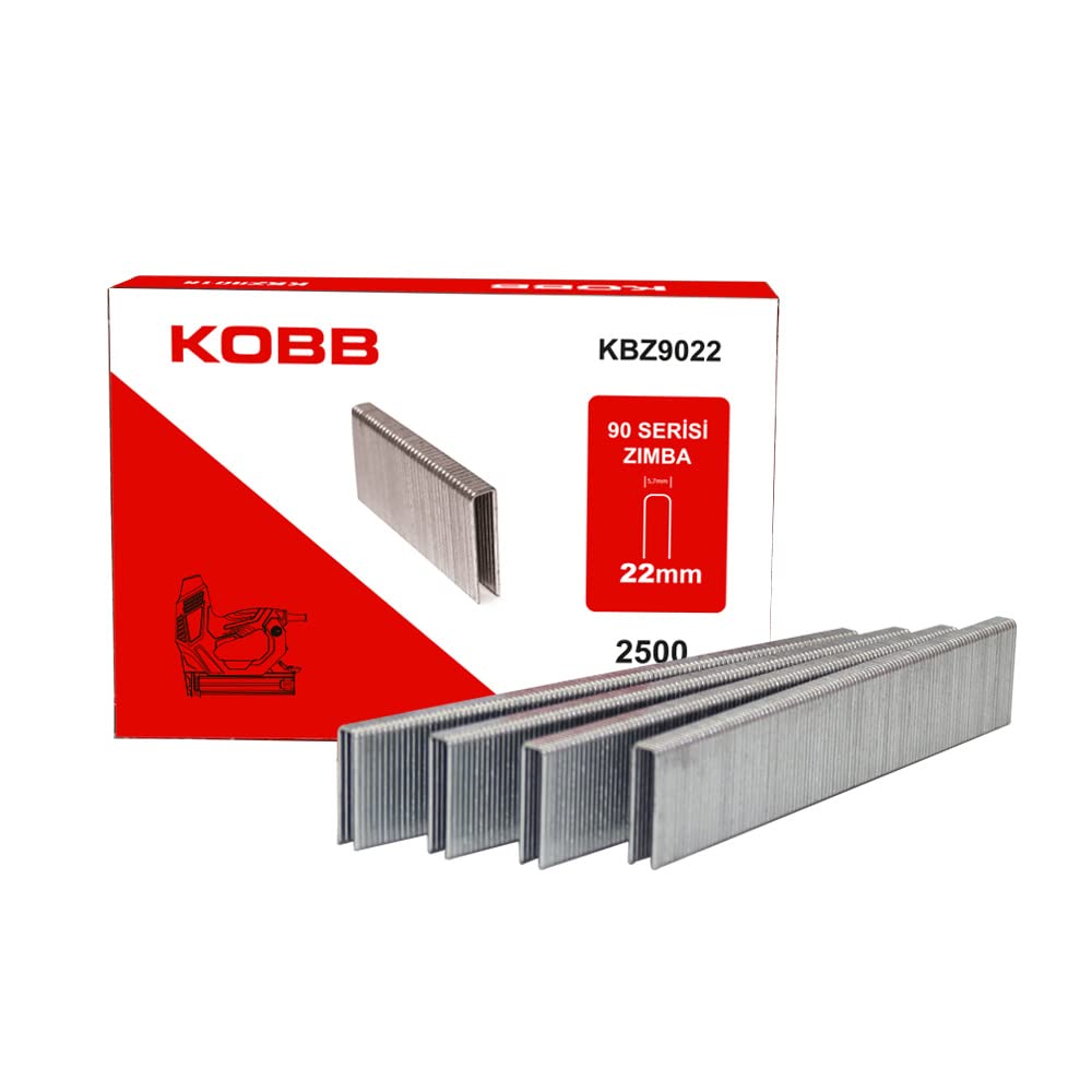KOBB KBZ9022 22mm 2500 Adet 90 Serisi Ağır Hizmet Tipi Zımba Teli, Gri