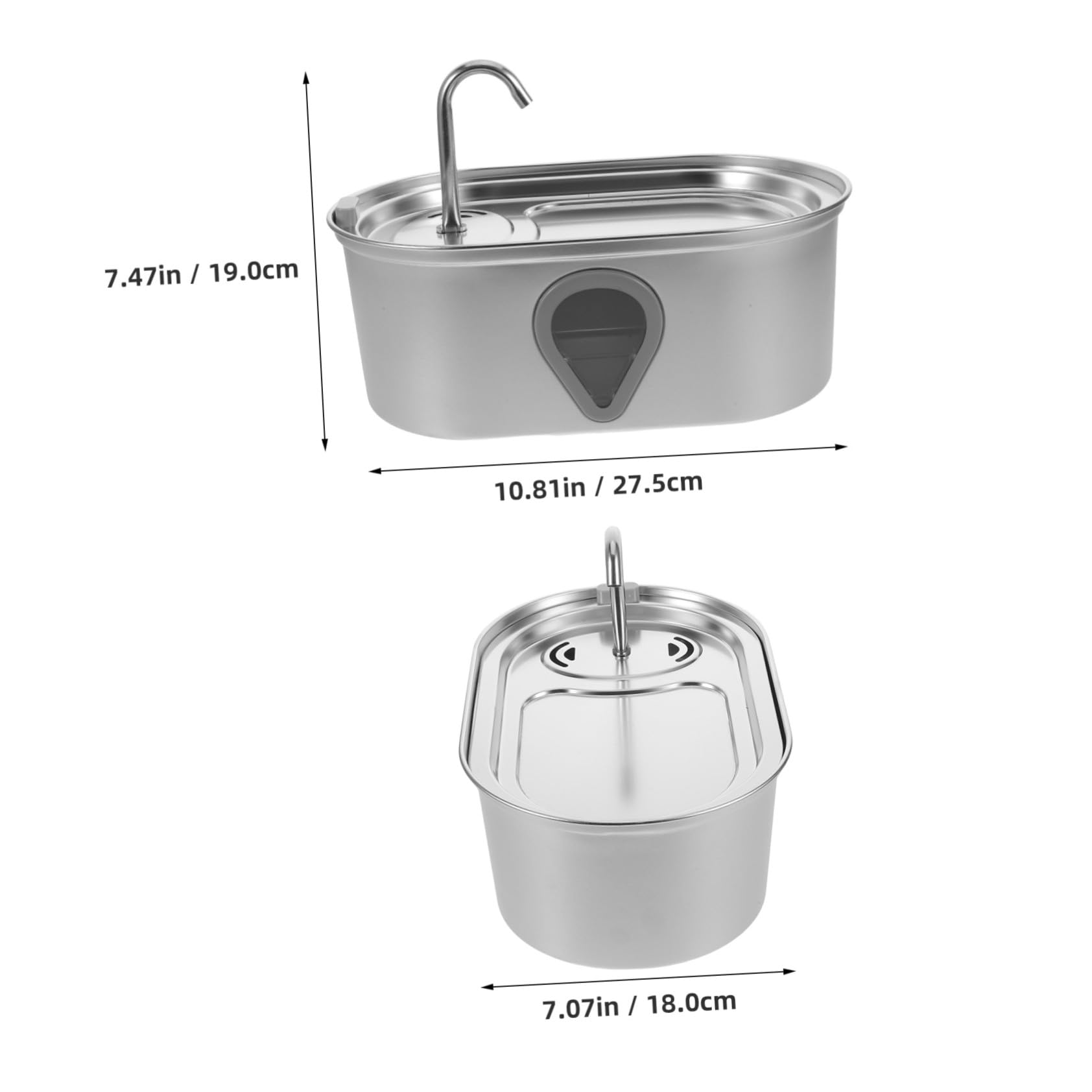 SUPVOX Bebedero Automático para Gatos de Acero Inoxidable Dispensador de Agua Recarga USB para Perros y Gatos Pequeños Uso Interior