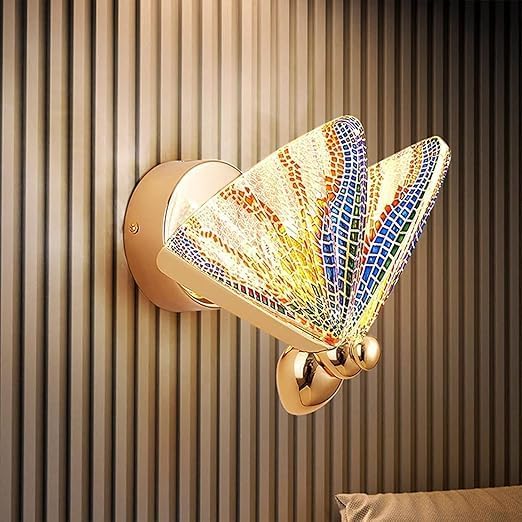 Image of Acrylic Paradise Style Butterfly LED Wall Light for Living Room & Bedroom, Modern Decorative Wall Lamp for Home, Cafe & Restaurant (Rainbow Butterfly WALL)