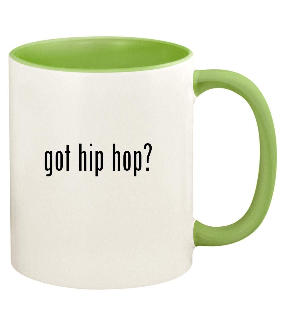 got hip hop? - 11oz Ceramic Colored Handle and Inside Coffee Mug Cup, Light Green