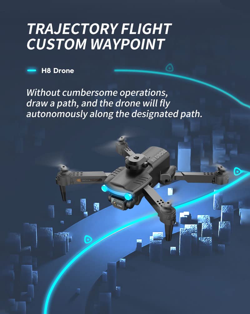 Drone pieghevole con fotocamera 4K per adulti, quadrirotori RC 5G FPV con ritorno automatico, motore brushless, ritorno automatico facile a casa, seguimi, 60 minuti di volo (Black)