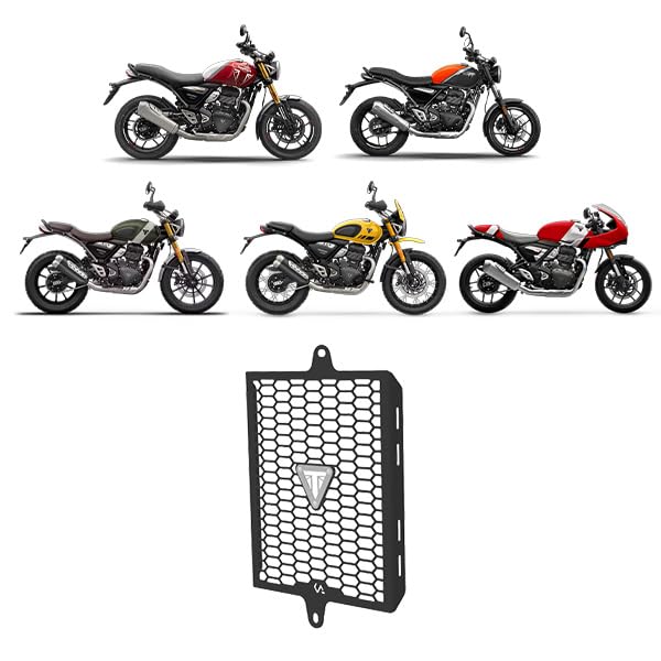Image of Premium Radiator Grill Guard Compatible with Triumph Speed 400 |speed T4 | Scrambler 400X | Scrambler 400XC | Thruxton (Black) (Pack of 1)
