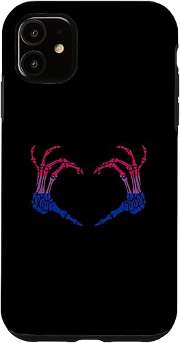 Funda de mano para iPhone 11 con diseño de calavera de orgullo arcoĂris bisexual LGBT-Q Funda de mano para iPhone 11 con diseño de calavera de orgullo arcoĂris bisexual LGBT-Q