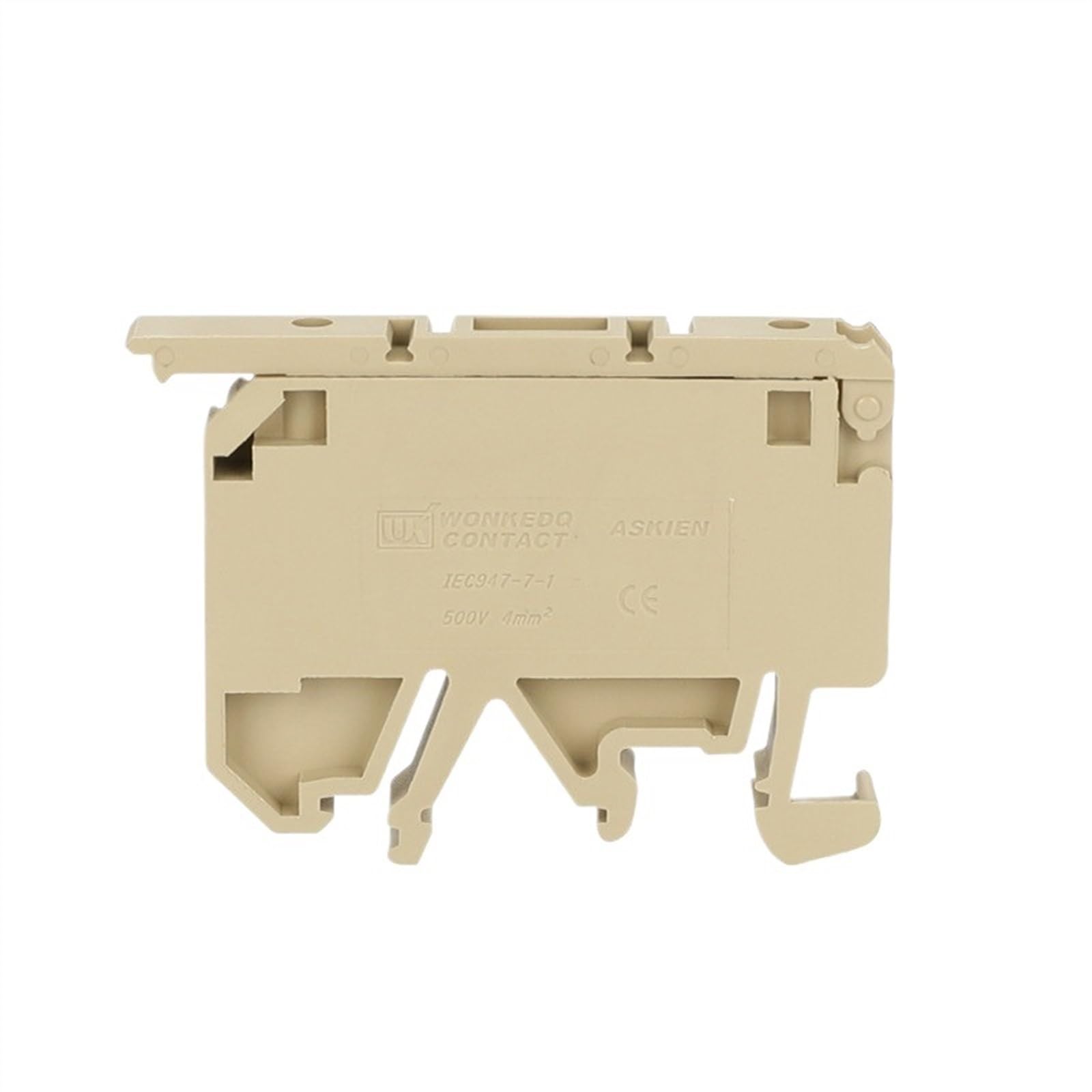 Connecteur de borne de fusible ASK 1EN, 4mm, Type SAK, connexion à vis, câble électrique, bornier Rail Din ASK1/EN, 10 pièces(Yellow,Without fuse)