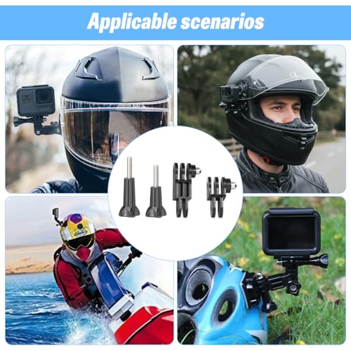 Image of ZIBUYU Adjustable Pivot Arm Adapter for GoPro, Straight Joint Mount Extension for Action Cameras, Gopro Helmet Mount for Flexible Multi-Angle Shooting and Secure Mounting on Helmets, Bikes