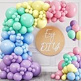 Pastel Balloon Garland Arch Kit by Sheryl Décor - Easter Spring Rainbow Party Balloons - Small and Large Balloons, Mint Green, Purple, Yellow, Pink and Blue Balloons, Unicorn Ballon Kits for Parties