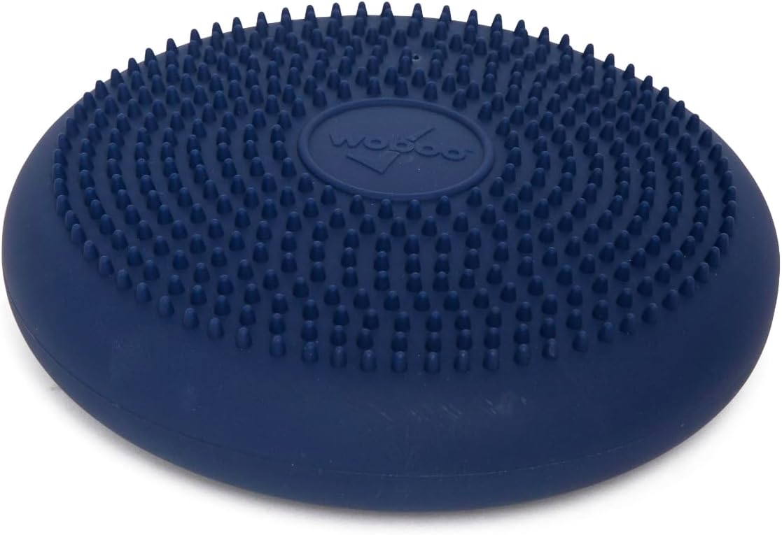 BouncyBand Wiggle Seat, Blue, 1-Pack – Small 10.75” D x 2.5” H Wobble Cushion for Kids Aged 3-7 – Sensory Tool Promotes Active Learning & Improves Productivity – Includes Pump for Easy-Inflation