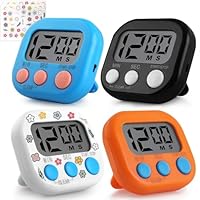 4 StüCk KüChentimer Digital,GeeRic Eieruhr Digital,Magnetisch Stoppuhr Timer, Geeignet Zum Kochen, Backen, Sport, Lernen