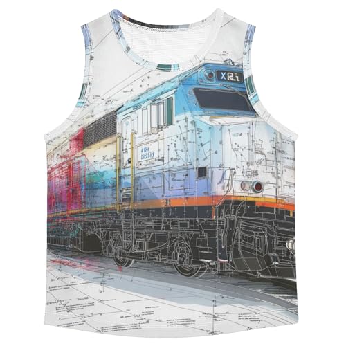 JUNZAN Desert Road Engineering Machinery Boys Tshirts Tank Tops Sleeveless Kids Vest for Biking Surfing Vacation Swim 3T
