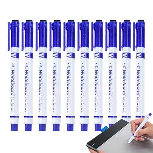 Rotuladores de borrado en – Bolígrafo escolar de 0,5 mm | Rotuladores magnéticos para pizarra blanca con punta fina y goma de borrar para profesores, preescolares, guarderías, dibujo, actividades