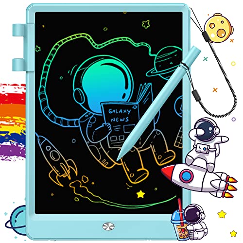 FLUESTON LCD Writing Tablet, Doodle Board Toys Gifts for 3-8 Year Old Girls Boys, 10 Inch Colorful Electronic Board Drawing Pad for Kids, Gifts for Toddler Educational Learning Travel Birthday, Blue