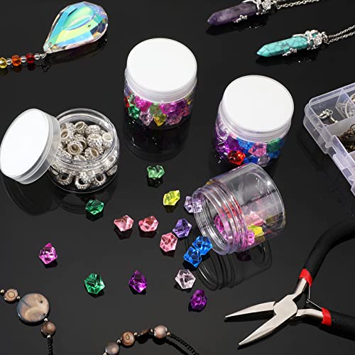 Image of Patelai 4 Pcs Plastic Jars Wide Mouth with Lids,2 Ounce,Clear | Travel Size for Creams Oils, Clear Round Storage Cosmetics Containers, Leak Proof Screw on Lids for Makeup Beauty DIY