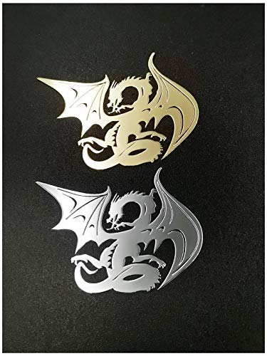 Jyxindzkj 2 Pcs Metal Adhesive Dragon Badge Chrome Decals Windows Box Cellphone Case Cover Stickers Plate For Car Ipad Iphone And Laptop thumb #4