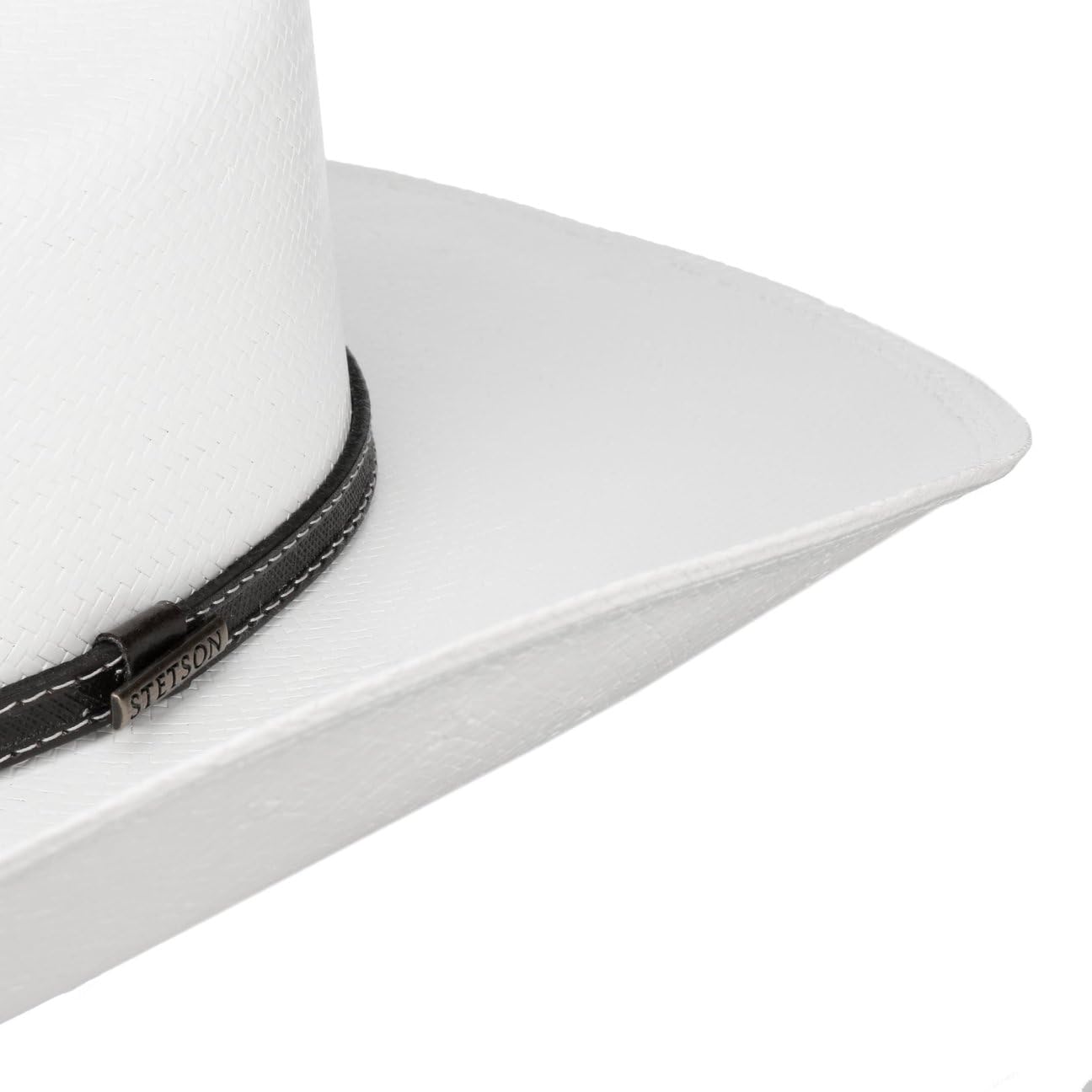 Stetson Vanlesco Western Toyo Strohhut Einfarbiger Cowboy Sonnenhut mit Ledergarniturband UV-Schutz 40 Made in Mexico Unisex Frühjahr/Sommer