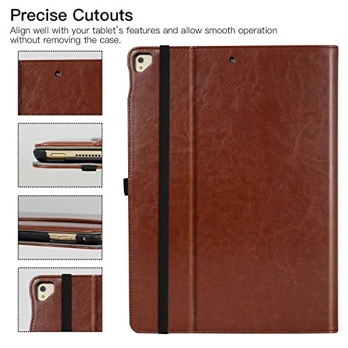 Image of IPad Pro 12.9 Inch 2017 / 2015 Case, Ztotop Premium Leather Slim Folding Stand Folio Cover for New Apple Tablet with Auto Wake / Sleep and Document Card Slots, Multiple Viewing Angles,Brown