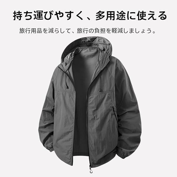 [Zronlion] 薄手の夏用日焼け防止服 男女兼用 涼しい日焼け防止服 カジュアルジャケット UVカット アイスシルク日焼け防止服 通気性 軽量性 - 2