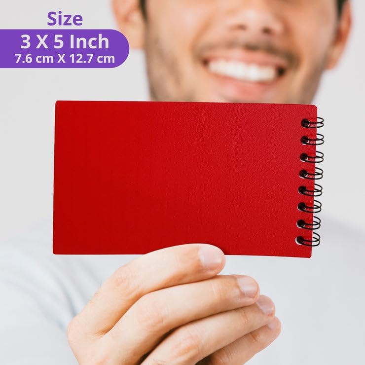 Miniatura 4 de three leaf Libro de notas de 3 x 5 pulgadas, cubierta de poliéster liso de doble alambre, 3 unidades, 50 hojas, paquete de 1, total 3 unidades,