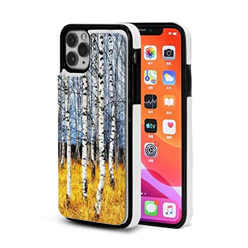 ZHANGhome Funda para teléfono Flip Wallet Autumn Birch Grove Among Orange Grass Funda Flip iPhone 11 con Ranura para Tarjeta de crédito Flip Folio para 2019 iPhone 11 / Pro/Pro MAX