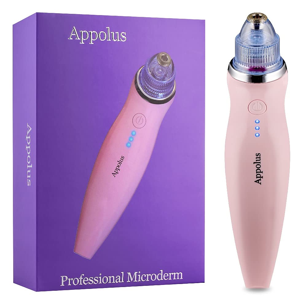Microdermabrasion Machine-Appolus Premium Diamond Microdermabrasion Kit For Flawless Lifted Skin-2 Different Size Diamond Tips-5 Heads-Blackhead Blemishes Remover-Pore Lines Wrinkles Sagging Minimizer : Beauty & Personal Care