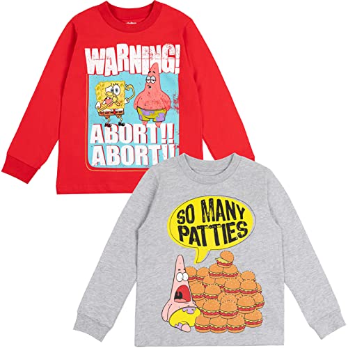 Spongebob Squarepants Patrick Star Little Boys 2 Pack T-Shirt Grey/Red 7-8 #TOP26