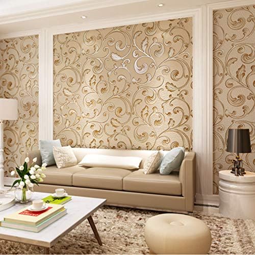 3D Wallpaper-Stereo Deer Leather Velvet Non-Woven Wallpaper Bedroom Living Room Kitchen Bathroom Tv Background Wall Paper 53Cm X 10M/Roll D
