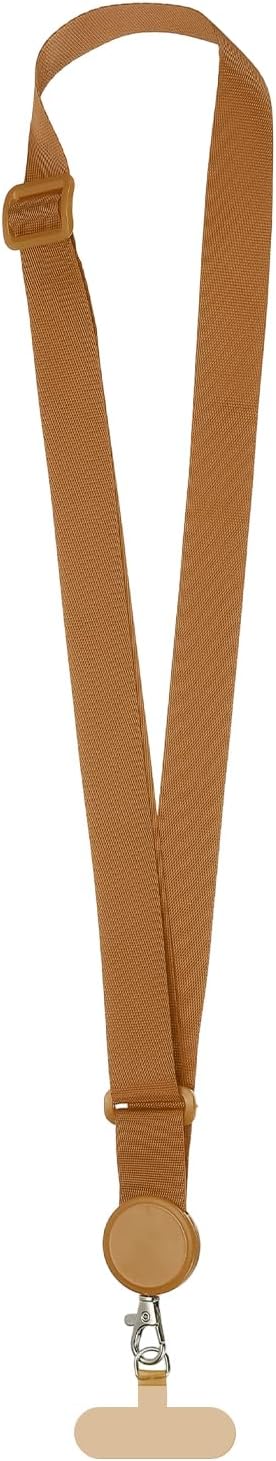 PATIKIL Adjustable Phone Lanyard, 1 Pack Polyester Crossbody Phone Strap Universal Cellphone Lanyard with Patch Neck Strip for Most Smartphones, Coffee