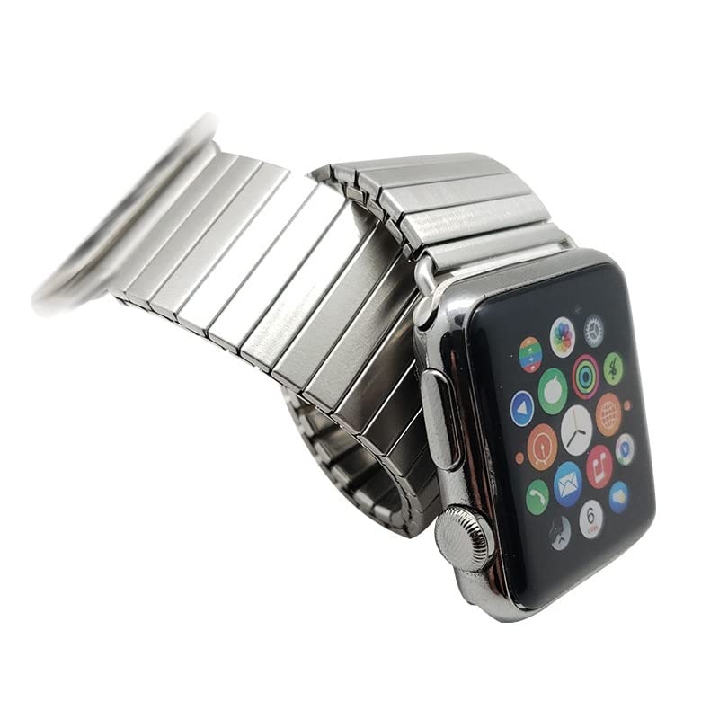Para Apple Watch Band 44mm 40mm 42mm 38mm 41mm 45mm Acero inoxidable Pulsera de metal magnético milanés (color: negro, tamaño: 42MM)