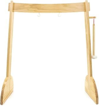 Unlimited Lunaphonic Wood Gong Stands for 24" to 40" Gongs Two Sizes - Includes Stand & Traditional Gong Mallet/Light & Portable/Study for Intense Playing/Great for Yoga Studios/Wood Stand
