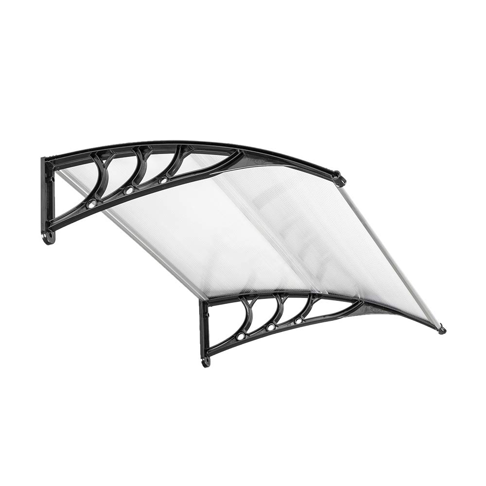 VINGLI Window Awning Door Canopy, 30" x 40" Window Awning Overhead Door Modern Polycarbonate Cover O