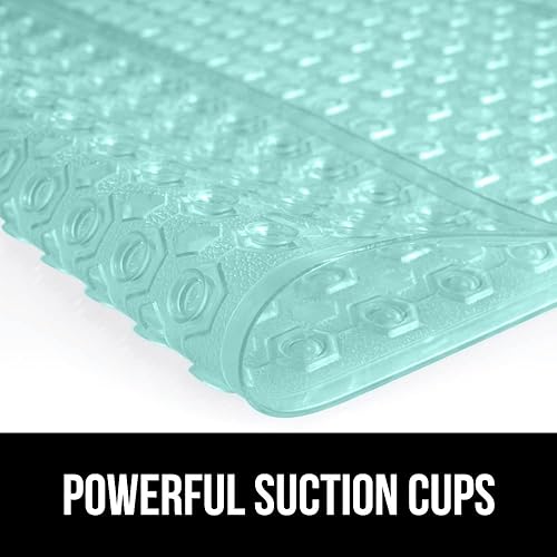 Miniatura 3 de Gorilla Grip - Alfombrilla de ducha patentada, 21 x 21 pulgadas, lavable, cuadrada, para ducha con agujeros de drenaje, ventosas.