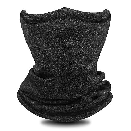 Cache Cou Tube Hiver pour Femme Homme,Multifonction Écharpe Polaire Cationique Polyester Tour de Cou,Couvre Visage Chaude Coupe-Vent pour Moto Ski Cyclisme Randonnée (Noir) Cover