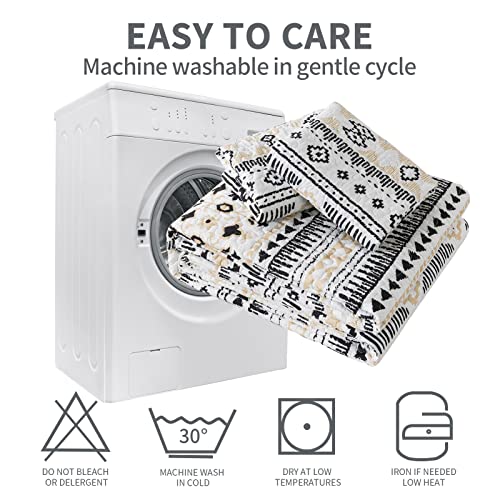 Twinrun King Size Quilt Set, Boho King Quilt Bedding Set, Reversible Lightweight Striped Bedspread King Size For All Season, 3 Pieces #TOP3