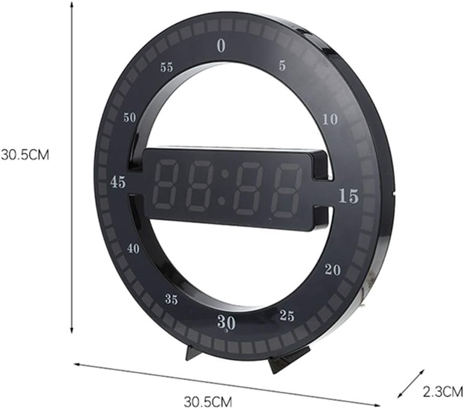 Wall Clock Simple Circular Ring Wall Clock Clock Mute LED Border Digital Electronic Clock Mute Electronic Timepiece Size 30.5cm * 30.5cm * 3.2cm