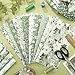 Ganeen 60 Pcs 10 x 10 Inch Sage Green Floral Quilting Fabric Squares Vintage Greenery Fat Patchwork Precut Strips Retro Eucalyptus Printed Fabric Bundles for Holiday DIY Craft Sewing Quilt Material