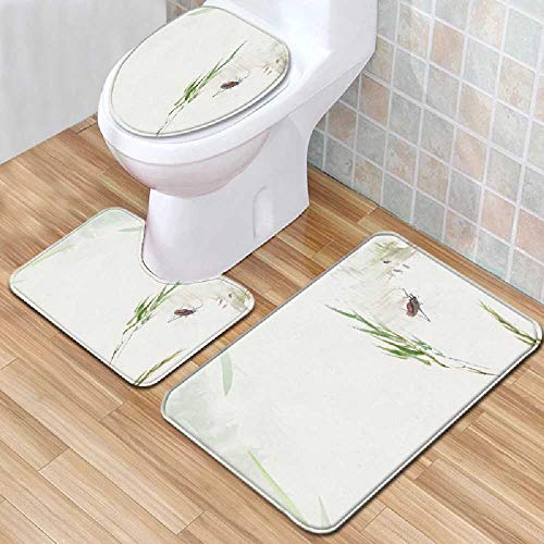 Tapis de bain absorbant ensemble 3 pièces pour éviter les sols mouillés aux WC - 4