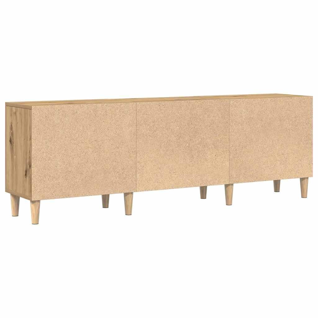 TV-Schrank Eiche handwerklich 150x30x50 cm, Holzwerkstoff, Matte Oberfläche, für Wohnzimmer, Entertainment Center, Media Console