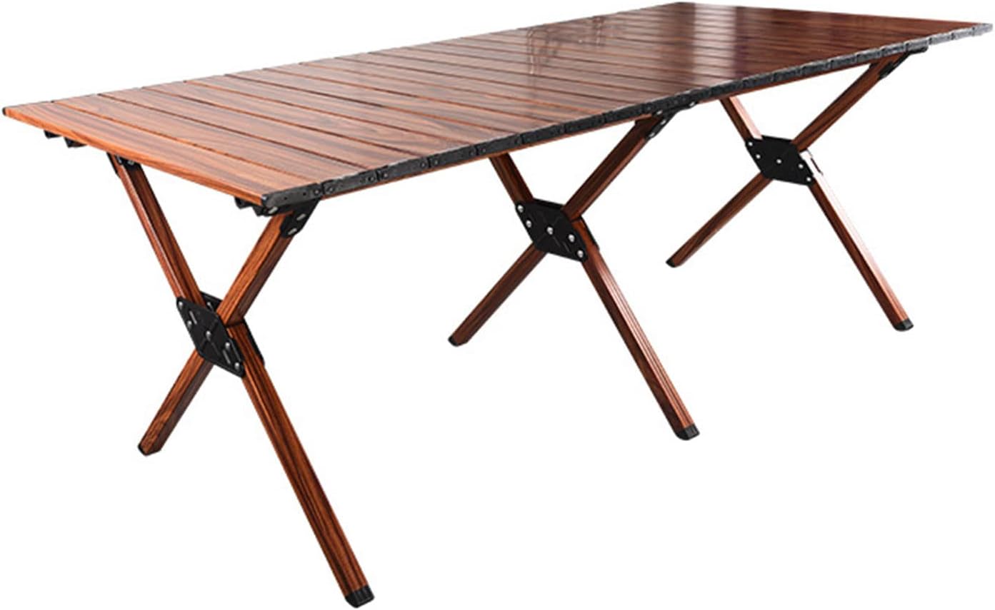 Folding Table Outdoor Camping Portable Barbecue Picnic Table Self-Driving Tour Multi-Functional Aluminum Alloy Cross-Leg Egg Roll Table 121 * 59 * 48cm (57 * 45 * 36cm)