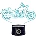 3D Optical Illusion Night Light - 7 LED Color Changing Lamp - Cool Soft Light Safe For Kids - Solution For Nightmares - Harley Davidson Motorcycle