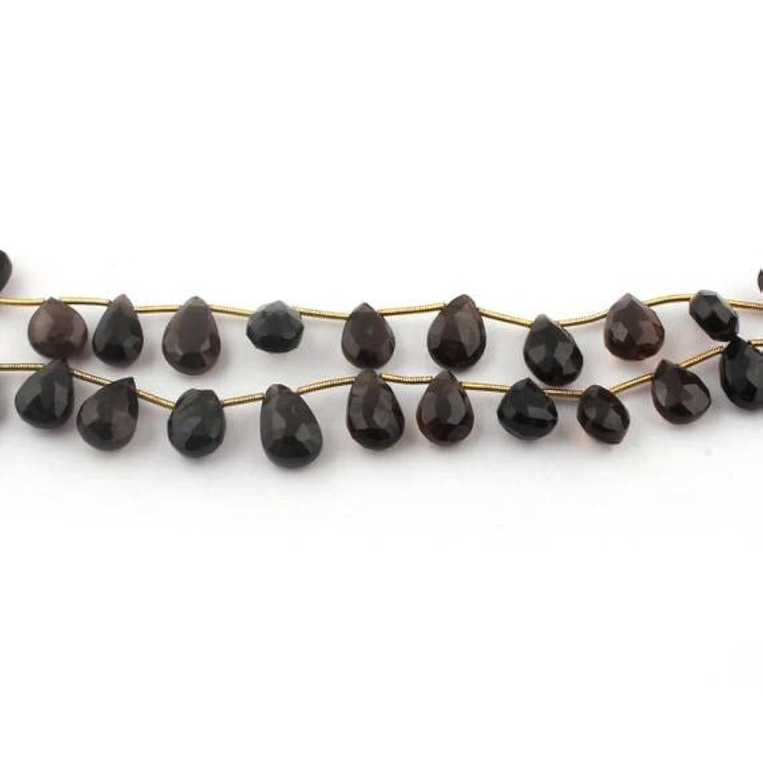 Quartz fumé rare en briolettes poire LKBEADS pour création haute joaillerie