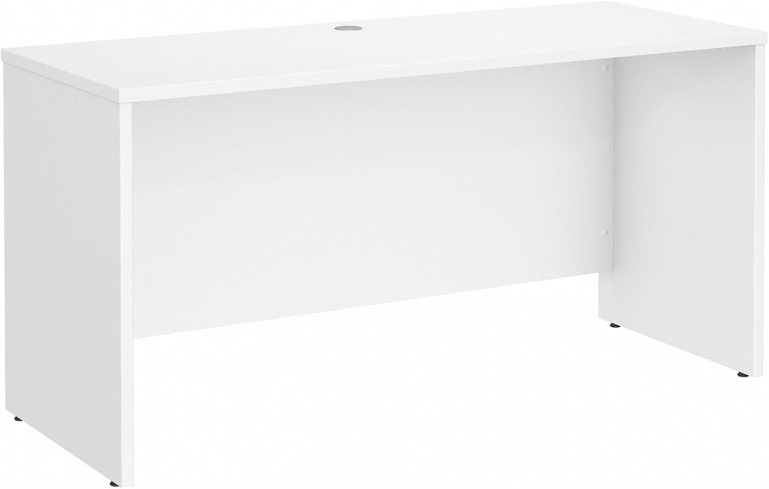 White Wood Office Desk with Drawer and Filing Cabinet
