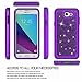 LeYi Galaxy J7 Perx Case,Galaxy J7 Prime / J7 V/ J7 Sky Pro/Halo Glitter Case with Tempered Glass Screen Protector [2 Pack], Hybrid Heavy Duty Protection Case for Samsung Galaxy J7V 2017 TP Purple