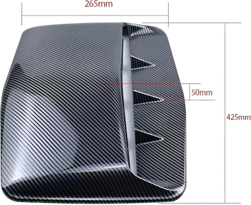 Image of Automaze Car Bonnet Accessories Hood Scoop, Air Intake Vent, Carbon Black