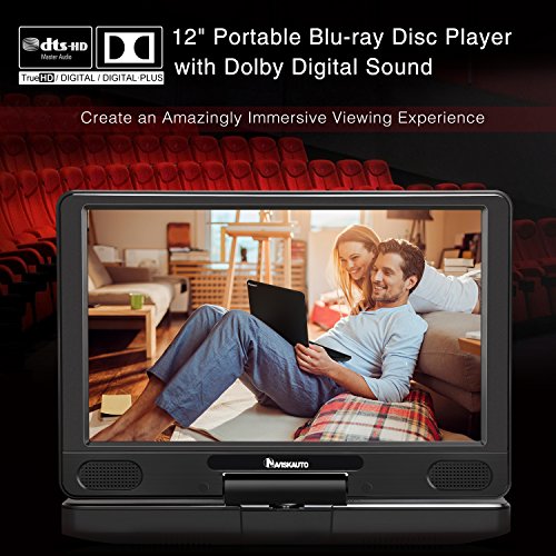 NAVISKAUTO 12 inch Portable Blu Ray DVD Player Support HDMI Out MP4 1080P Dolby Audio Sync Screen - Thumbnail 2