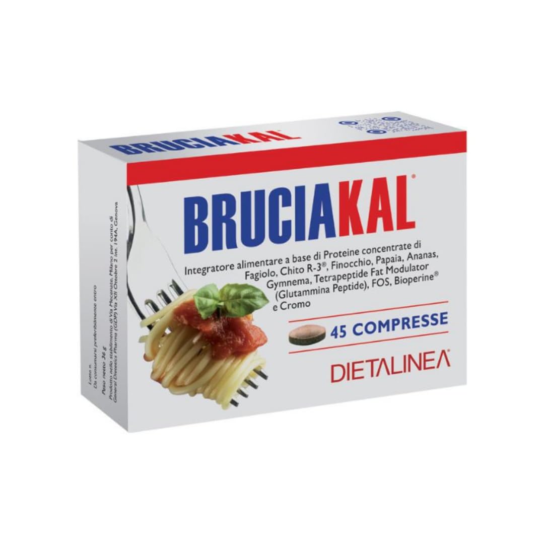 Dietalinea BKal - 45 Compresse | Con Cromo, Chitosano, Gymnema Sylvestre, Finocchio e FOS | Benessere Digestivo e Metabolismo | Senza Glutine e Lattosio