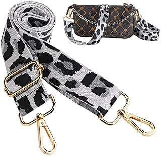Grevosea Bag Strap Replacement Crossbody, Handbag Straps Wide Shoulder Strap Adjustable Guitar Style Cross Body Fashion Handbag Leopard Crossbody Bag for Women's Handbags and Purses 80140×3.6 cm