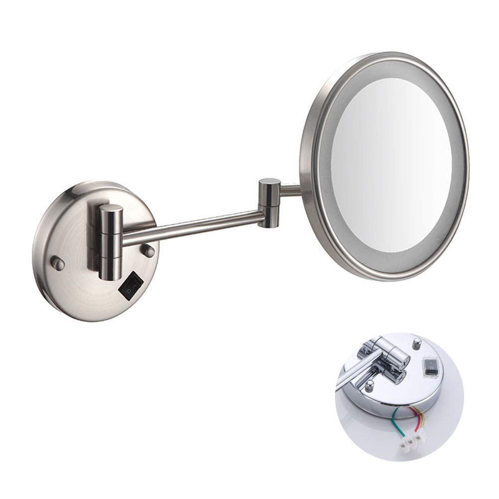 Miroir de rasage mural LED sans perçage JCAKES avec zoom 3X